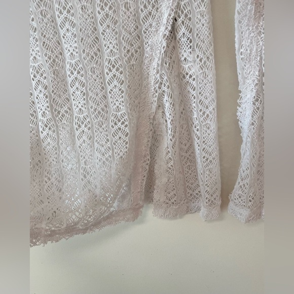 Free People Women's On The Road Twisted White Size Small Sheer Knit Relaxed Top - Picture 7 of 14